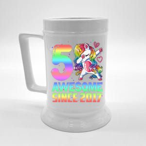 Awesome Since 2017 Unicorn 5th Birthday 5 Years Old Beer Stein