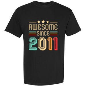 Awesome Since 2011 Birthday Retro Garment-Dyed Heavyweight T-Shirt