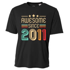 Awesome Since 2011 Birthday Retro Cooling Performance Crew T-Shirt