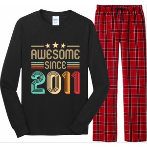 Awesome Since 2011 Birthday Retro Long Sleeve Pajama Set