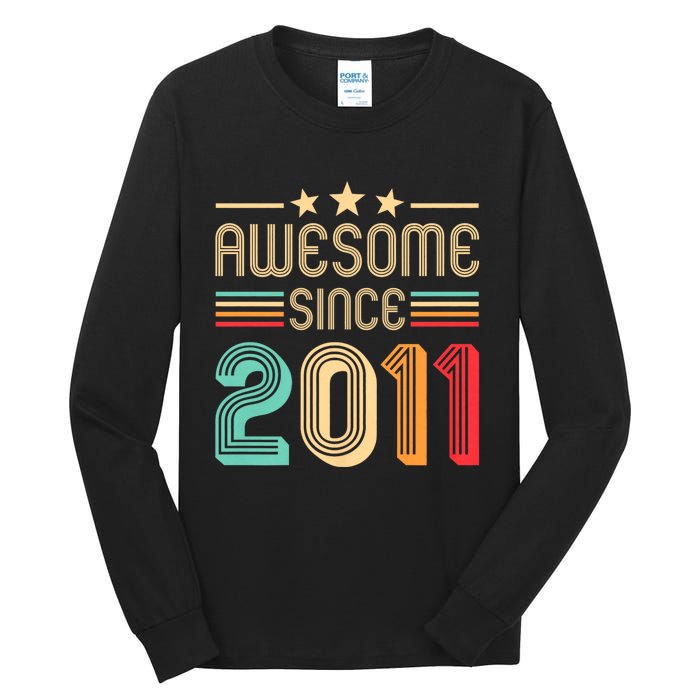 Awesome Since 2011 Birthday Retro Tall Long Sleeve T-Shirt