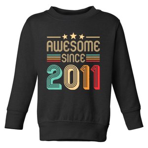 Awesome Since 2011 Birthday Retro Toddler Sweatshirt