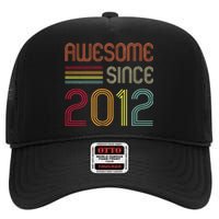 Awesome Since 2012 11th Birthday Retro High Crown Mesh Back Trucker Hat