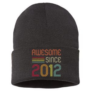 Awesome Since 2012 11th Birthday Retro Sustainable Knit Beanie