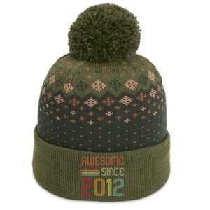 Awesome Since 2012 11th Birthday Retro The Baniff Cuffed Pom Beanie