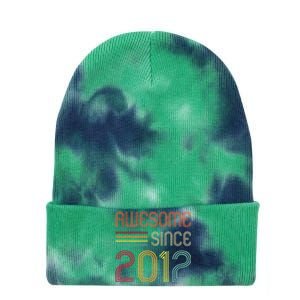 Awesome Since 2012 11th Birthday Retro Tie Dye 12in Knit Beanie