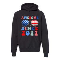 Awesome Since 2011 12 Years Birthday 4th of July Premium Hoodie