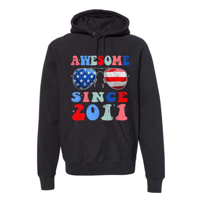 Awesome Since 2011 12 Years Birthday 4th of July Premium Hoodie