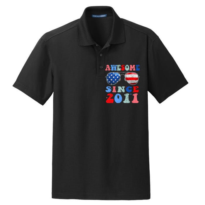 Awesome Since 2011 12 Years Birthday 4th of July Dry Zone Grid Polo