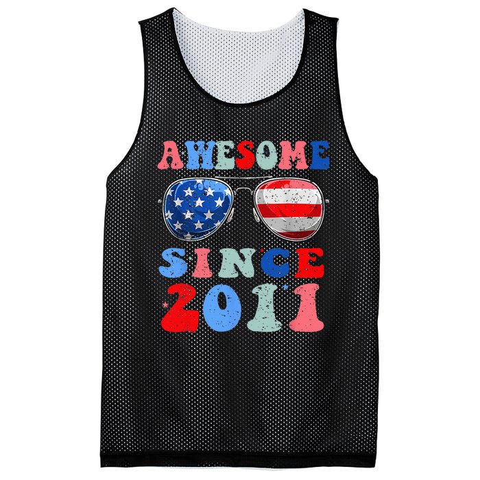 Awesome Since 2011 12 Years Birthday 4th of July Mesh Reversible Basketball Jersey Tank