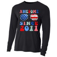 Awesome Since 2011 12 Years Birthday 4th of July Cooling Performance Long Sleeve Crew