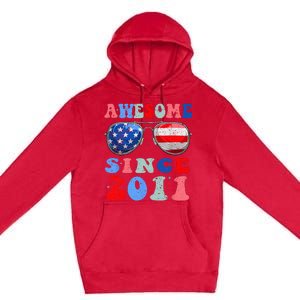 Awesome Since 2011 12 Years Birthday 4th of July Premium Pullover Hoodie