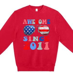 Awesome Since 2011 12 Years Birthday 4th of July Premium Crewneck Sweatshirt