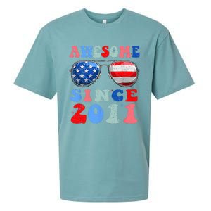 Awesome Since 2011 12 Years Birthday 4th of July Sueded Cloud Jersey T-Shirt