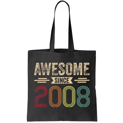 Awesome Since 2008 15th Birthday Retro Tote Bag