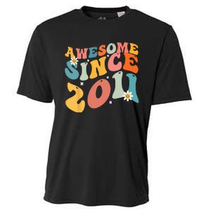 Awesome Since 2011 12 Years Old 12th Birthday Groovy Retro Cooling Performance Crew T-Shirt