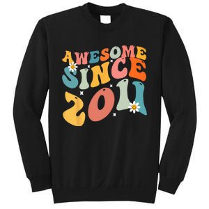 Awesome Since 2011 12 Years Old 12th Birthday Groovy Retro Sweatshirt