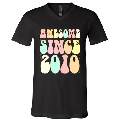 Awesome Since 2010 Birthday 12 Years Old Girls Boys V-Neck T-Shirt