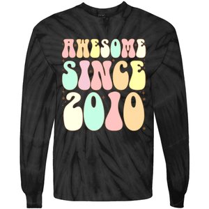 Awesome Since 2010 Birthday 12 Years Old Girls Boys Tie-Dye Long Sleeve Shirt