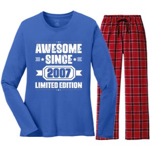 Awesome Since 2007 Limited Edition Women's Long Sleeve Flannel Pajama Set 