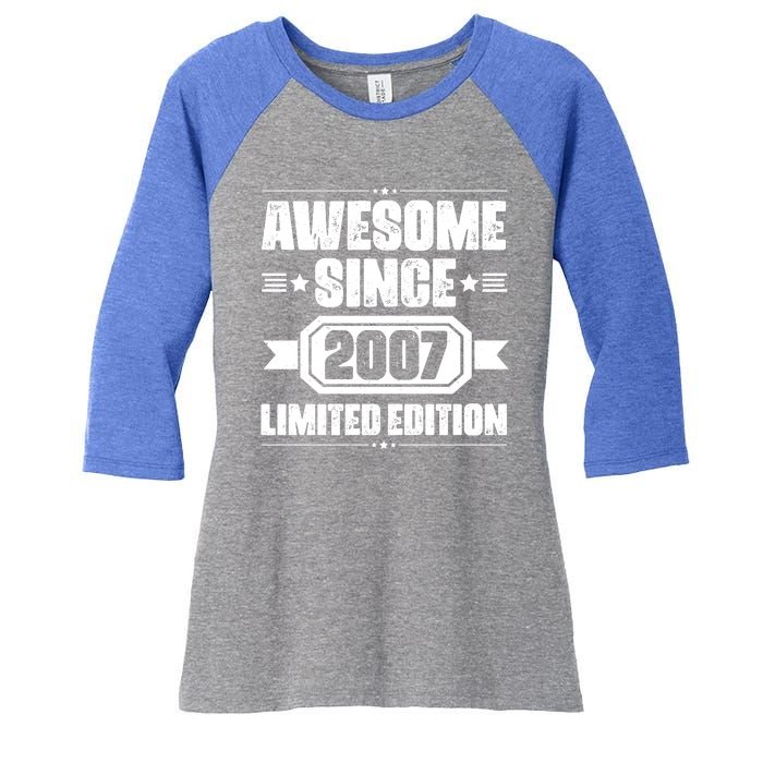 Awesome Since 2007 Limited Edition Women's Tri-Blend 3/4-Sleeve Raglan Shirt