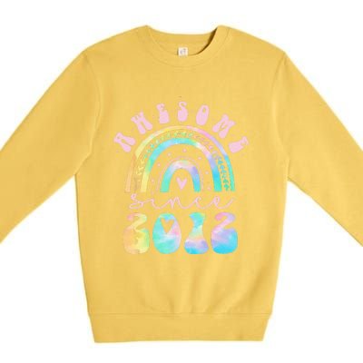 Awesome Since 2012 11 Year Old Rainbow Tie Dye 11th Birthday Premium Crewneck Sweatshirt