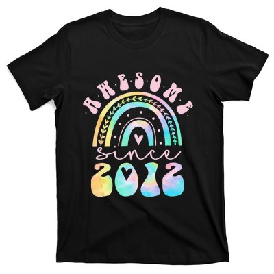 Awesome Since 2012 11 Year Old Rainbow Tie Dye 11th Birthday T-Shirt