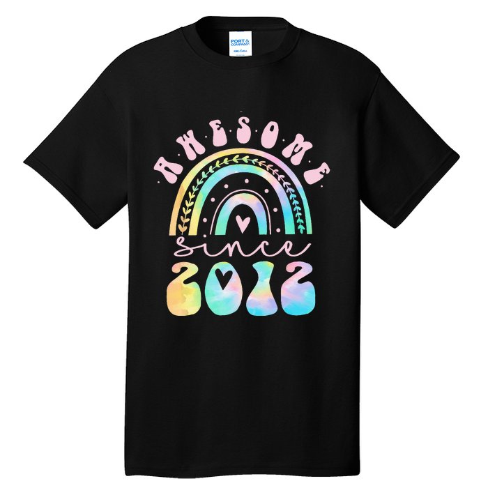 Awesome Since 2012 11 Year Old Rainbow Tie Dye 11th Birthday Tall T-Shirt