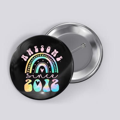 Awesome Since 2012 11 Year Old Rainbow Tie Dye 11th Birthday Button