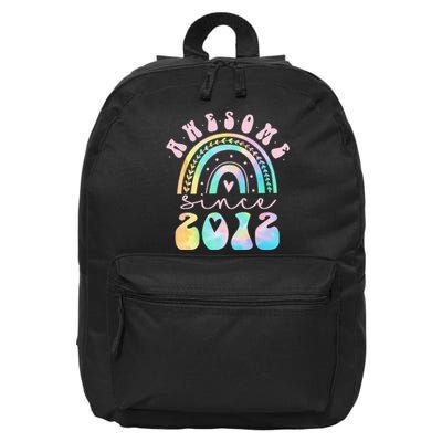 Awesome Since 2012 11 Year Old Rainbow Tie Dye 11th Birthday 16 in Basic Backpack