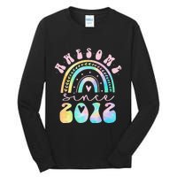 Awesome Since 2012 11 Year Old Rainbow Tie Dye 11th Birthday Tall Long Sleeve T-Shirt