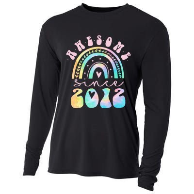 Awesome Since 2012 11 Year Old Rainbow Tie Dye 11th Birthday Cooling Performance Long Sleeve Crew