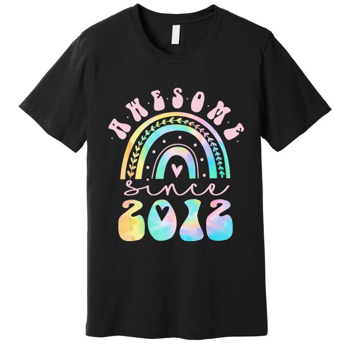 Awesome Since 2012 11 Year Old Rainbow Tie Dye 11th Birthday Premium T-Shirt