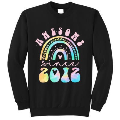 Awesome Since 2012 11 Year Old Rainbow Tie Dye 11th Birthday Tall Sweatshirt