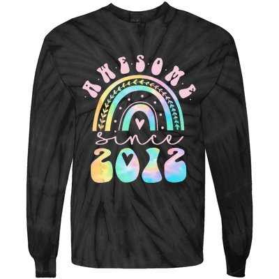 Awesome Since 2012 11 Year Old Rainbow Tie Dye 11th Birthday Tie-Dye Long Sleeve Shirt