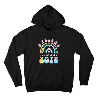 Awesome Since 2012 11 Year Old Rainbow Tie Dye 11th Birthday Tall Hoodie