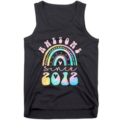 Awesome Since 2012 11 Year Old Rainbow Tie Dye 11th Birthday Tank Top