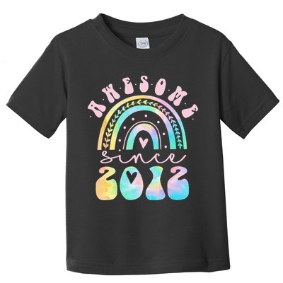 Awesome Since 2012 11 Year Old Rainbow Tie Dye 11th Birthday Toddler T-Shirt