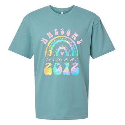 Awesome Since 2012 11 Year Old Rainbow Tie Dye 11th Birthday Sueded Cloud Jersey T-Shirt