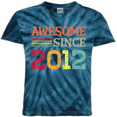 Awesome Since 2012 11th Birthday Retro Vintage Kids Tie-Dye T-Shirt