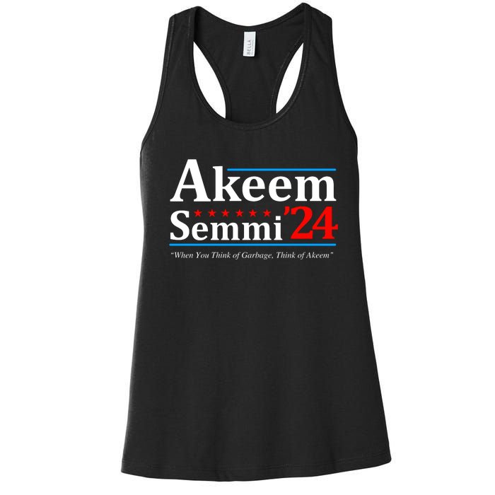 Akeem Semmi 2024 When You Think Of Garbage Women's Racerback Tank