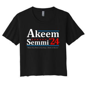 Akeem Semmi 2024 When You Think Of Garbage Women's Crop Top Tee