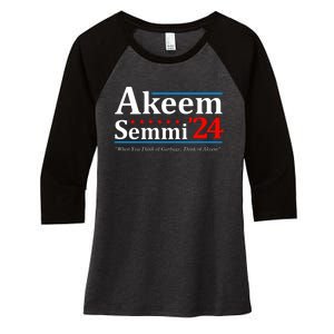 Akeem Semmi 2024 When You Think Of Garbage Women's Tri-Blend 3/4-Sleeve Raglan Shirt