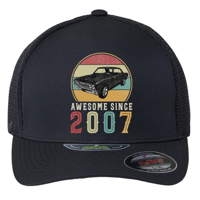 Awesome Since 2007 16 Years Old 16th Birthday For Car Lover Flexfit Unipanel Trucker Cap