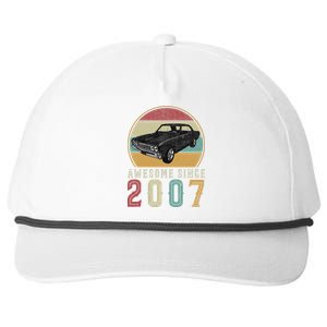 Awesome Since 2007 16 Years Old 16th Birthday For Car Lover Snapback Five-Panel Rope Hat