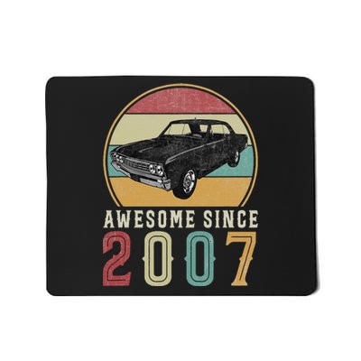 Awesome Since 2007 16 Years Old 16th Birthday For Car Lover Mousepad