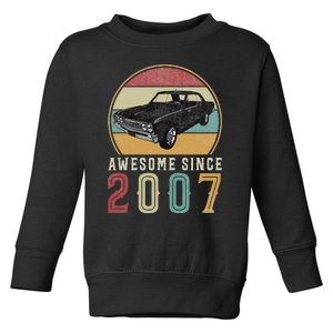 Awesome Since 2007 16 Years Old 16th Birthday For Car Lover Toddler Sweatshirt