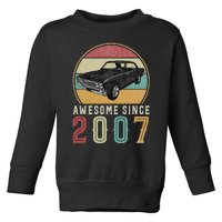 Awesome Since 2007 16 Years Old 16th Birthday For Car Lover Toddler Sweatshirt