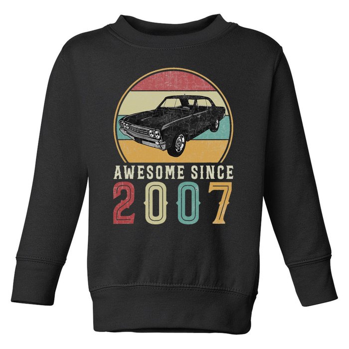 Awesome Since 2007 16 Years Old 16th Birthday For Car Lover Toddler Sweatshirt