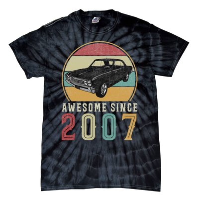 Awesome Since 2007 16 Years Old 16th Birthday For Car Lover Tie-Dye T-Shirt